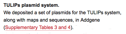 Example of Addgene journal reference